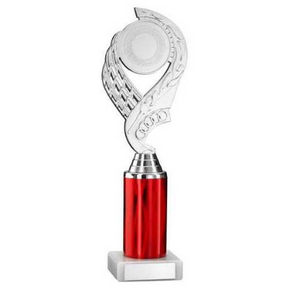 Picture of Silver|red Olympic Holder Assembled On Marble - (2" Cen|3" Tube) 10in