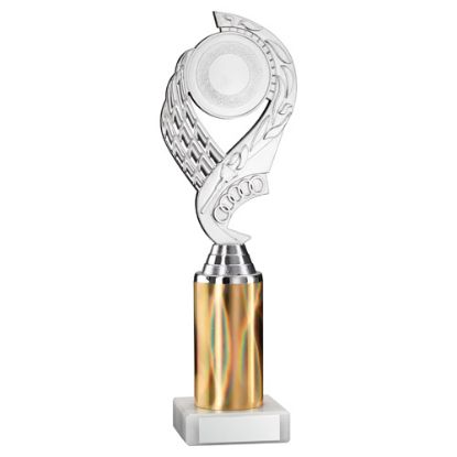 Picture of Xxx Silver|gold Olympic Holder Assembled On Marble - (2" Cen|3" Tube) 10in