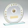 Picture of Jade|silver|gold Round Glass With Table Tennis Insert And Plate - 6.25in