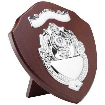 Picture of Mahogany Shield With Chrome Fronts (1in Centre)