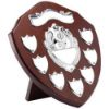 Picture of Mahogany Shield With Chrome Front And 7 Record Shields (1in Centre) - 9in