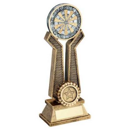 Picture of Brz~pew~gold Dart Board On Twin Prongs With Plate (1in Centre)