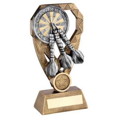 Picture of Brz~pew~gold Darts With Dartboard On Diamond With Plate (1in Centre)