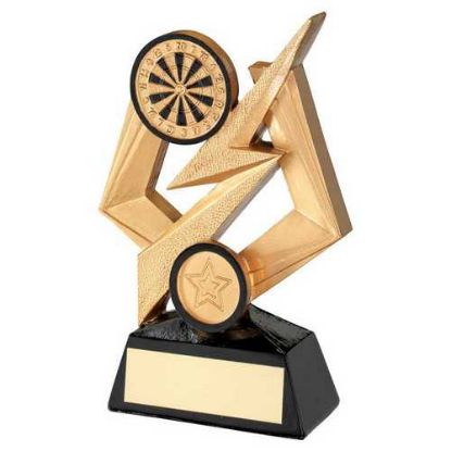 Picture of Gold~black Dartboard On Bolt Pentagon With Plate (1in Centre)