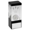 Picture of Clear|black Glass Block With Lasered Darts Image With Plate - 4.75in