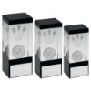Picture of Clear|black Glass Block With Lasered Darts Image With Plate - 4.75in