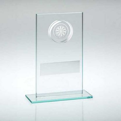 Picture of Jade|silver Glass With Darts Insert And Plate - 5.5in