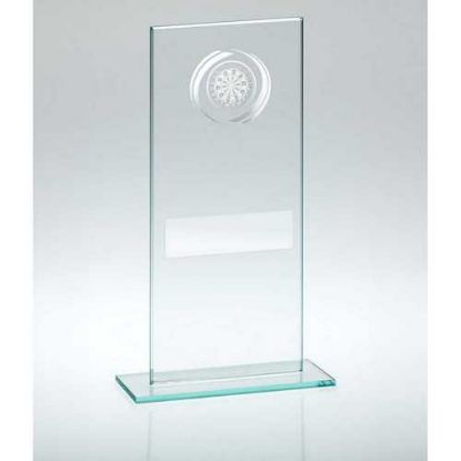 Picture of Jade|silver Glass With Darts Insert And Plate - 7.25in