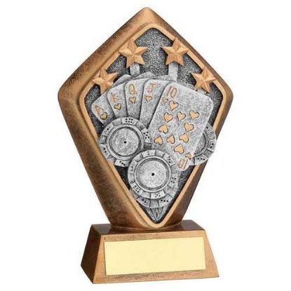 Picture of Brz~gold Diamond Holder With Cards Disc With Plate