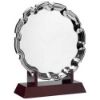 Picture of Silver Plated Chippendale Salver On Wooden Stand - (12" Salver) 13.5in