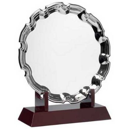 Picture of Silver Plated Chippendale Salver On Wooden Stand
