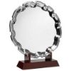Picture of Silver Plated Chippendale Salver On Wooden Stand - (12" Salver) 13.5in