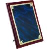 Picture of Rosewood Plaque With Blue|gold Aluminium Front - 4 X 6in