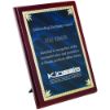 Picture of Rosewood Plaque With Blue|gold Aluminium Front - 4 X 6in