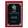 Picture of Rosewood Plaque With Blue|gold Aluminium Front - 4 X 6in