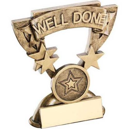 Picture of Brz~gold Well Done Mini Cup With Plate (1in Centre)