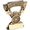 Picture of Brz|gold Sports Day Mini Cup With Plate (1in Centre) - 3.75in