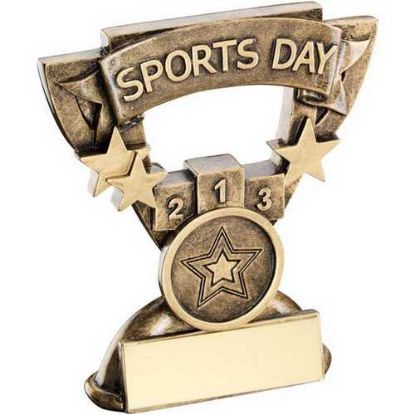 Picture of Brz~gold Sports Day Mini Cup With Plate (1in Centre)