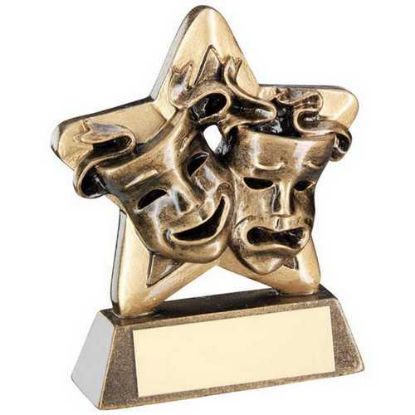 Picture of Brz~gold Drama Masks Mini Star With Plate