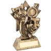 Picture of Brz|gold Drama Masks On Star Backdrop With Plate (1in Centre) - 5.75in