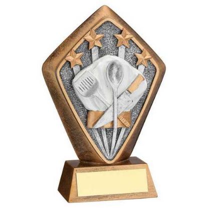 Picture of Brz~gold Diamond Holder With Cooking Disc With Plate
