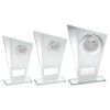 Picture of White|silver Printed Glass Plaque With Quiz Insert With Plate - 6.5in