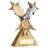 Picture of Brz|pew|gold Rugby Ball And Boot On Tri Star Riser With Plate (1in Cen) - 6in