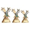 Picture of Brz|pew|gold Rugby Ball And Boot On Tri Star Riser With Plate (1in Cen) - 6in