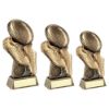 Picture of Brz|gold|pew Flatback Rugby Ball & Boots On Riser With Plate (1in Cen) - 5.75"