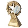 Picture of Brz|pew|gold Rugby Ball And Posts On Holed Spiral With Plate (1in Cen) - 6in