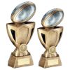Picture of Brz|pew|gold Rugby Ball On Cup Riser With Plate (1in Centre) - 6in