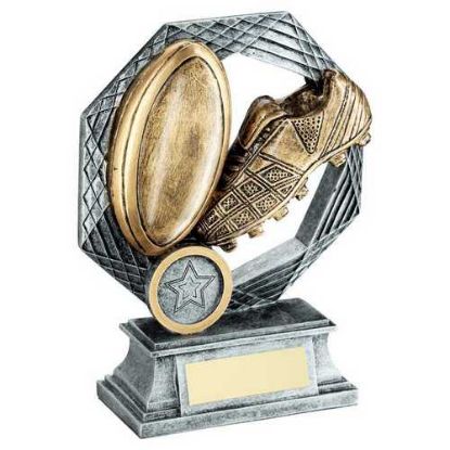 Picture of Brz~gold~pew Rugby Octagon Series With Plate (1in Centre)