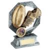 Picture of Brz|gold|pew Rugby Octagon Series With Plate (1in Centre) - 6in