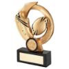 Picture of Gold|black Rugby Ball And Boot On Round Wreath With Plate (1in Centre) - 6in