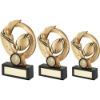 Picture of Gold|black Rugby Ball And Boot On Round Wreath With Plate (1in Centre) - 6in