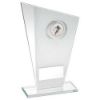 Picture of White|silver Printed Glass Plaque With Rugby Insert With Plate - 7.25in