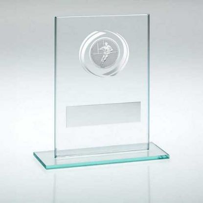 Picture of Jade~silver Glass With Rugby Insert And Plate