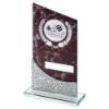 Picture of Brown Marble Printed Glass Plaque With Volleyball Insert And Plate - 8.25in
