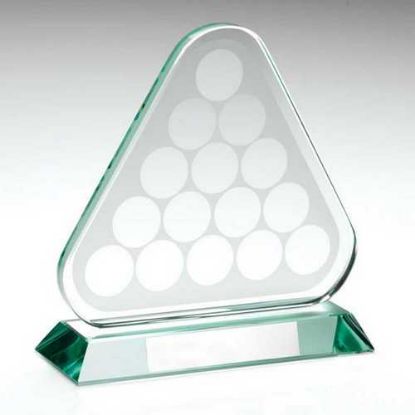 Picture of Jade Glass Pool~snooker Balls In Triangle With Plate