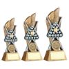 Picture of Brz|pew|gold Pool|snooker Cues & Balls On Backdrop With Plate (1in Cen) - 6in