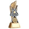 Picture of Brz|pew|gold Pool|snooker Cues & Balls On Backdrop With Plate (1in Cen) - 6in
