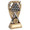 Picture of Brz|pew|gold Pool|snooker Balls With Cues On Diamond With Plate (1in Cen) - 6in