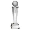 Picture of Clear Glass Column With Lasered Pool|snooker Image With Plate - 7.25in