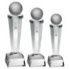 Picture of Clear Glass Column With Lasered Pool|snooker Image With Plate - 7.25in
