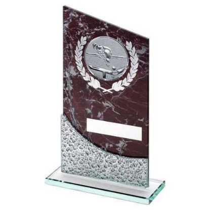 Picture of Brown Marble Printed Glass Plaque With Pool~snooker Insert And Plate