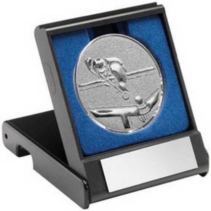 Picture of Black Plastic Box With Pool~snooker Insert Trophy Silver
