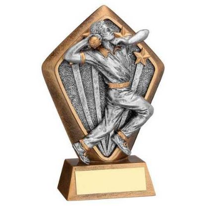 Picture of Brz~gold Diamond Holder With Cricket Bowler Disc With Plate