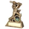 Picture of Brz|gold Mini Male Cricket Batsman Figure With Plate (1in Centre) - 4in