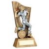 Picture of Brz|pew|red Male Cricket Bowler On Backdrop With Plate (1in Centre) - 6in