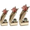 Picture of Brz|gold|red Cricket Ball And Bat On Shooting Star With Plate (1in Cen) - 6.75in